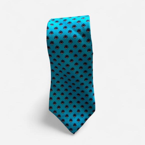 Vintage Christian Dior Blue patterned 100% silk Tie - Picture 3 of 5